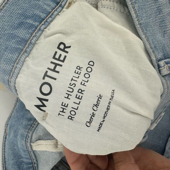 Mother The Hustler Roller Flood in Cheri Cheri Size 30 High Rise Wide Leg Light - Picture 3 of 15
